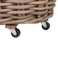 Basket - Set of 2 - Round - on Wheels - Natural - Rattan and Bamboo Wood
