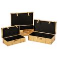 Shiny Storage Box - Set of 3 - Gold - Wood