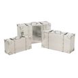 Shiny Storage Box - Set of 3 - Silver - Wood