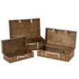 Storage Box - Set of 3 - Antique Brown - Wood