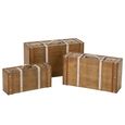 Storage Box - Set of 3 - Antique Brown - Wood