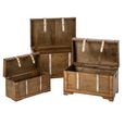 Storage Trunk - Set of 3 - Antique Brown - Wood