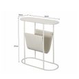 Brix Luna Magazine Holder - Oval - White - Metal