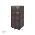 Claremont Dark Wood Geometric Pillar with Travertine Top