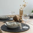 Set of 4 Bombay Jute Braided Round Placemat Dark Grey Decor thumbnail