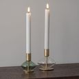 Set of 2 Candle Holder Glass and Metal Decor thumbnail