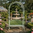 Garden Bench Arch Style Pistachio Green Metal thumbnail