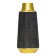 Set of 4 Asbury Shimmering Black Faux Shagreen and Gold Large Vase thumbnail 2