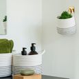 Algar Basket - Set of 3 - Fabric - White & Grey