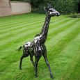 Black Metal Giraffe Statue