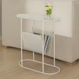 Brix Luna Magazine Holder - Oval - White - Metal