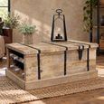 Brown Mango Wood Wine Bottle Storage Trunk thumbnail