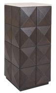 Claremont Dark Wood Geometric Pillar with Travertine Top