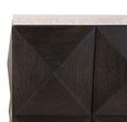 Claremont Dark Wood Geometric Pillar with Travertine Top