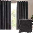 Clearance - Yard Heavy Charcoal Chenille Room Darkening Eyelet Curtains - FSS16174