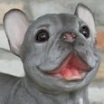 Grey Frenchie Statue - Set of 2 - Resin