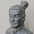Grey Warrior Statue - Sitting - Resin