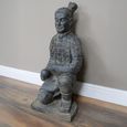 Grey Warrior Statue - Sitting - Resin