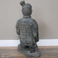 Grey Warrior Statue - Sitting - Resin