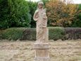 Statue - Hand Carved Stone Lady - with Garden Urn
