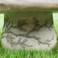 Bird Bath - Off White - with Fairies - Metal