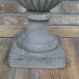 Garden Urn - Pedestal - Plant - Grey Metal - Tall