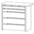 Orange Compartment Interior - Indented 5 Drawer - 90cm Width - For Sliding Wardrobe