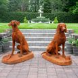 Gun Dogs Statue - Rusty - Set of 2 - Metal