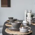 Selma Round Bowl - Ceramic - Grey