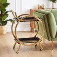 Cardoba Bar Trolley - Black Faux Shagreen