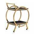 Cardoba Bar Trolley - Black Faux Shagreen