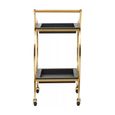 Cardoba Bar Trolley - Black Faux Shagreen