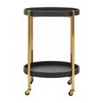 Cardoba Bar Trolley - Round - Black Faux Shagreen