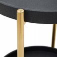 Cardoba Bar Trolley - Round - Black Faux Shagreen