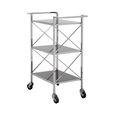 Hoffmann Bar Trolley - 3 Tier - Black Glass with Silver Metal