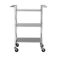 Hoffmann Bar Trolley - 3 Tier - Black Glass with Silver Metal