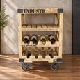 Brown Wooden Wine Trolley thumbnail