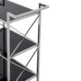 Hoffmann Bar Trolley - 3 Tier - Black Glass with Silver Metal