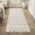 Urban Runner - Shaggy Geometric Plush Pile - Cream - 80cm x 220cm