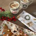 Set of 6 Christmas Spirit Ceramic Mugs White Decor thumbnail 3