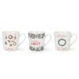 Set of 6 Christmas Spirit Ceramic Mugs White Decor thumbnail 4