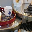 Set of 4 Midnight Ceramic 6 Mugs Blue and Red Decor thumbnail 2