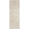 Urban Runner - Shaggy Geometric Plush Pile - Cream - 80cm x 220cm