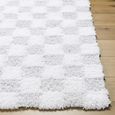 Urban Rug - Shaggy Modern Plush Pile - Light Grey Checkered - Sizes Available