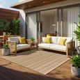 Mirage Rug - Jute Look Striped - MGE2308 - Cottage Brown - Sizes Available