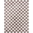 Fossay Rug - Machine Washable Modern Shaggy - FSG2328 - Ivory & Dark Brown - Sizes Available