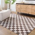 Fossay Rug - Machine Washable Modern Shaggy - FSG2328 - Ivory & Dark Brown - Sizes Available