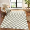 Fossay Rug - Machine Washable Modern Shaggy - FSG2330 - Ivory & Green - Sizes Available