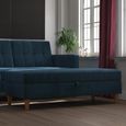 Hartford Ottoman Bench - Storage - Blue Chenille Fabric - 2196669UK