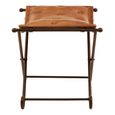 Buffalo Folding Stool - Brown - Leather with Iron